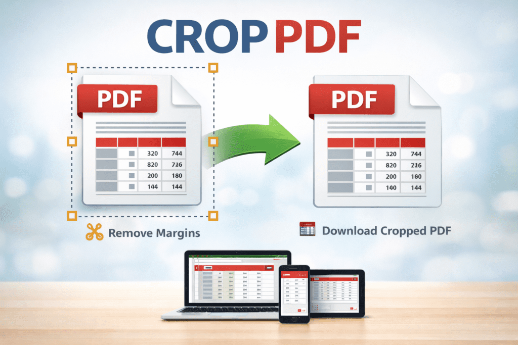 CROP PDF showing PDF page margins being removed