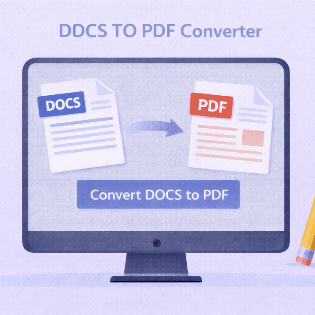 DOCS TO PDF converter showing Word document converting into PDF file