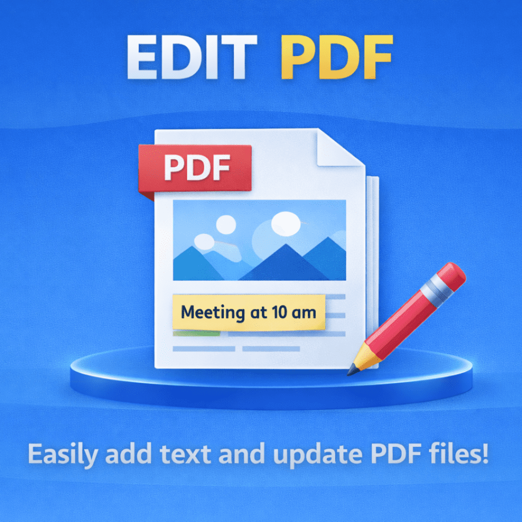 EDIT PDF showing text being added to a PDF file