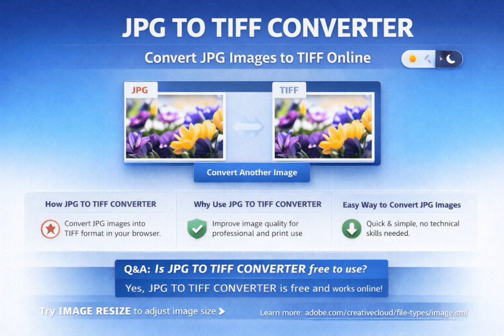 JPG TO TIFF CONVERTER converting JPG image into TIFF format