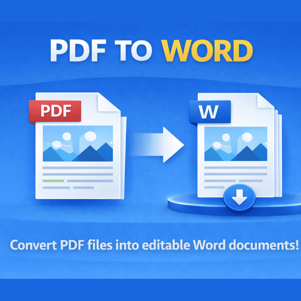 PDF TO WORD converter showing PDF file converting into Word document