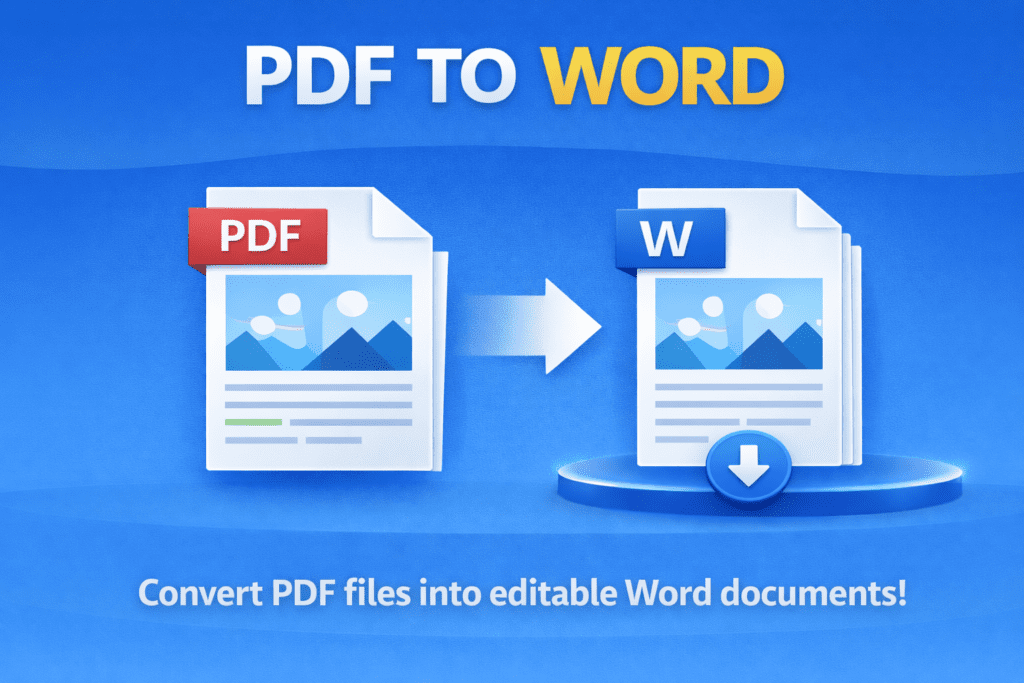 PDF TO WORD converter showing PDF file converting into Word document