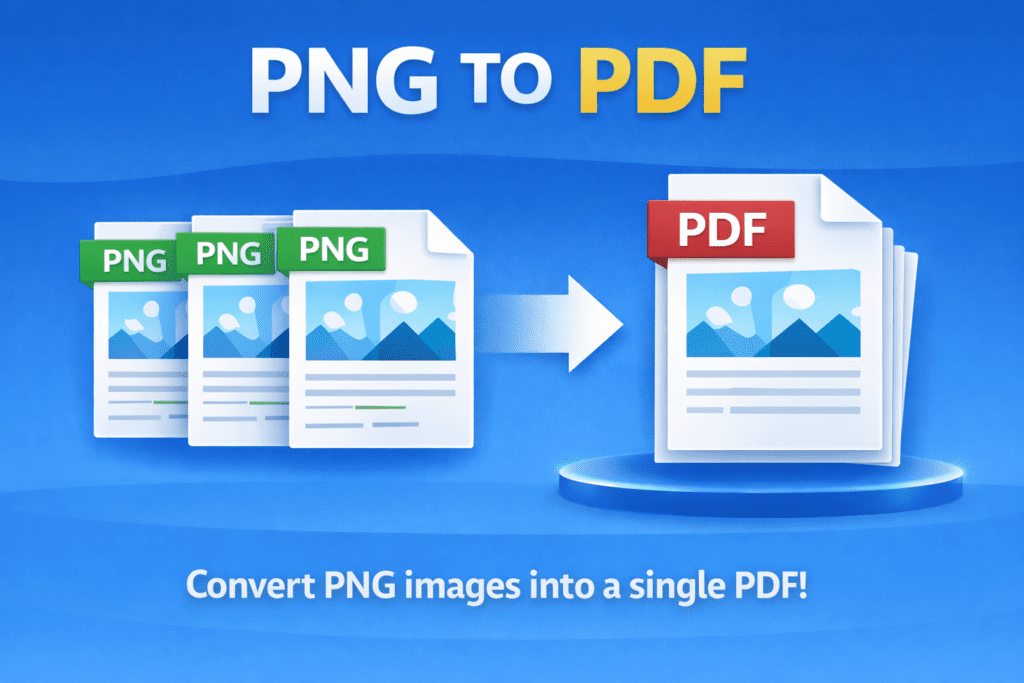PNG TO PDF converter showing PNG images converted into a PDF file