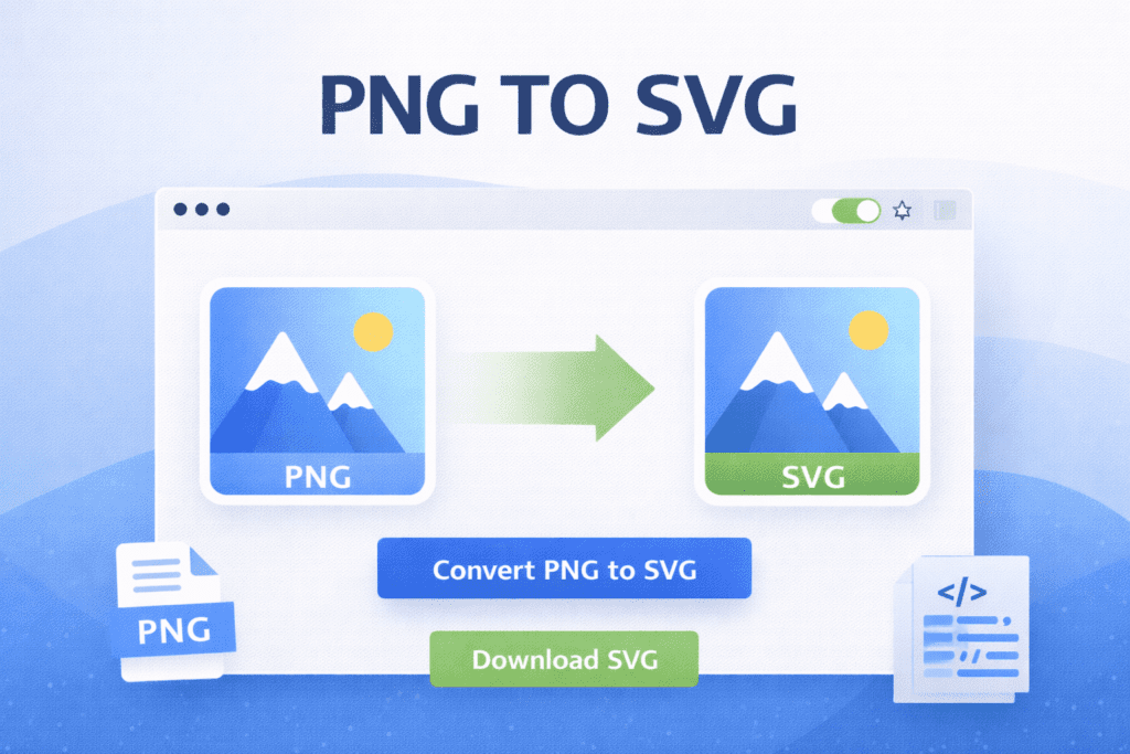 PNG TO SVG converter interface showing PNG image converted into SVG format