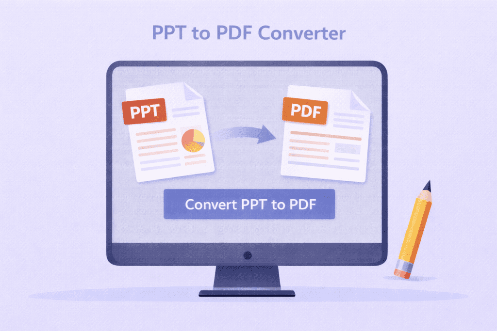 PPT to PDF Converter online tool illustration”