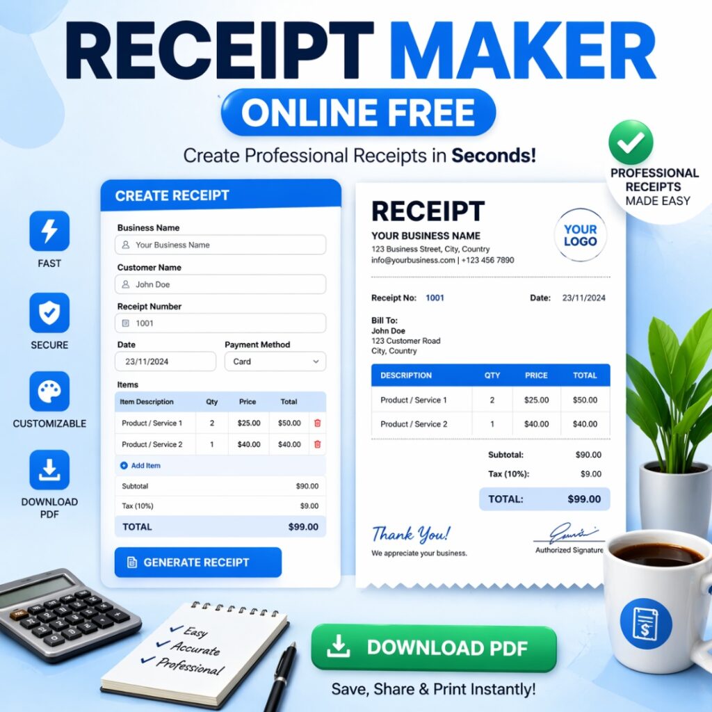 RECEIPT MAKER ONLINE FREE 1 RECEIPT MAKER online free tool creating professional digital receipts instantly